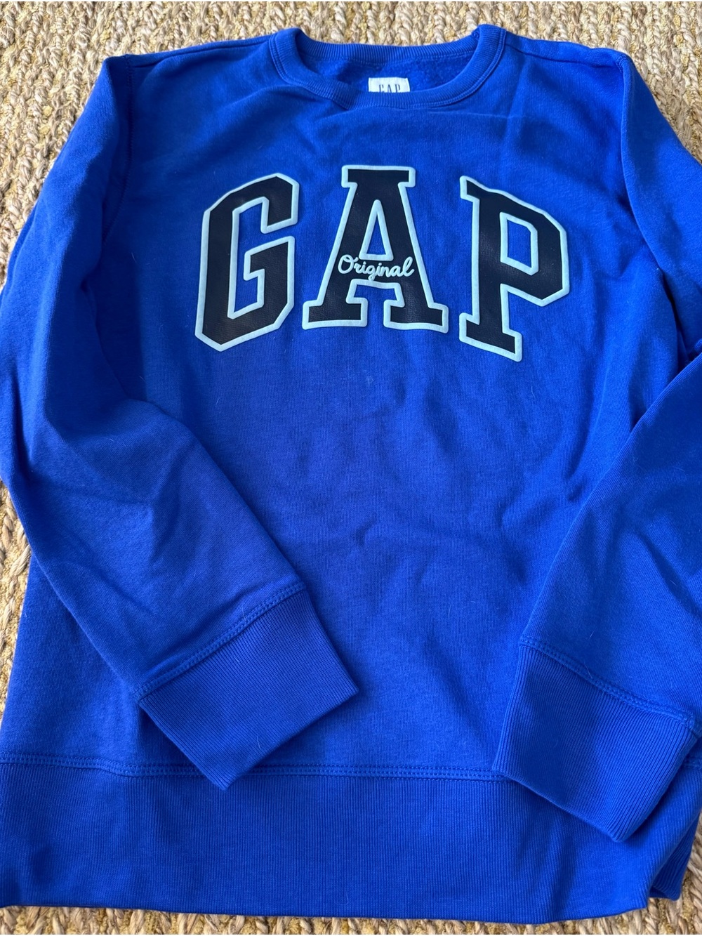 GAP Kids Boys Crewneck Sweatshirt in Bright Blue with Logo Size XL (12)